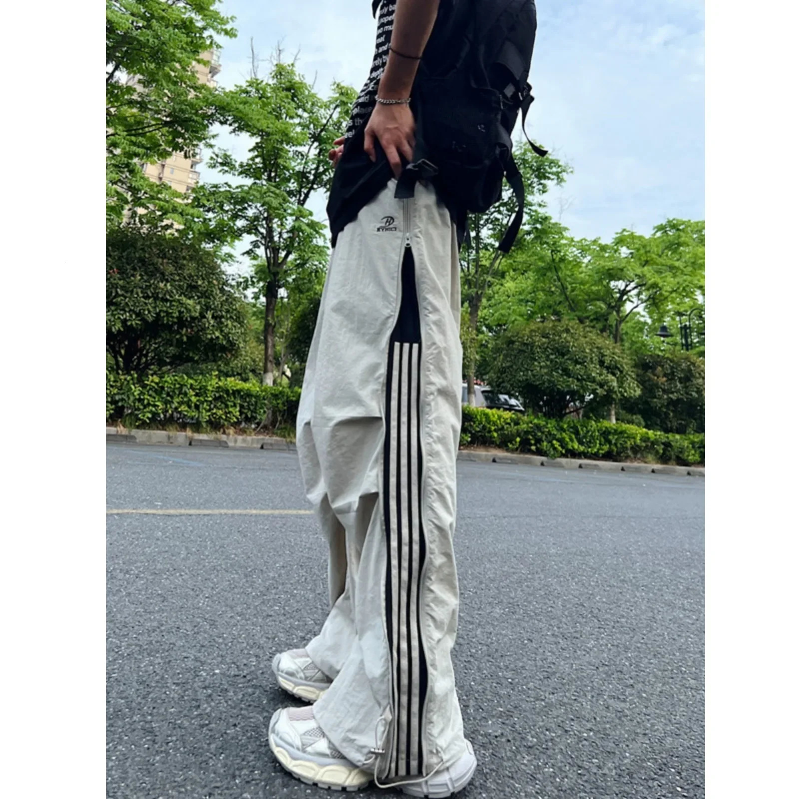 American style casual Trouser autumn trend street thin fast drying straight leg sports pants loose fit suitable for casual pants 250321