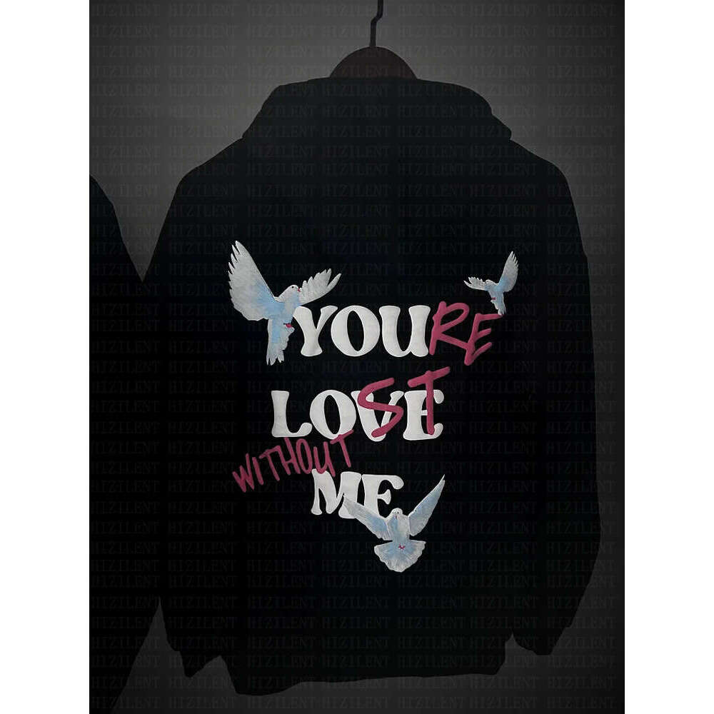 Autumn New American Letter Printed Men's And Women's Personalized Street Hoodie Y2k Casual Long Sleeved Top