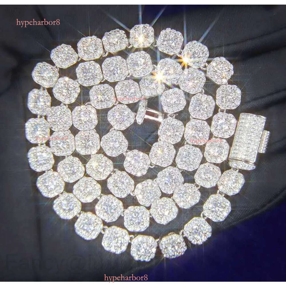 Necklace bracelet Moissanite Dia Custom Vvs Cuban k S Sier 10mm Large Tennis Chain Solid Back Hiphop