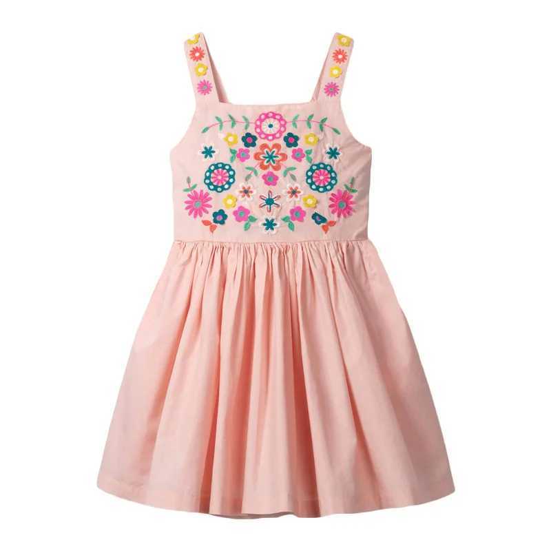 Little Maven 2025 baby girl casual clothing cotton cute childrens summer dress for children aged 2 to 7 W250326