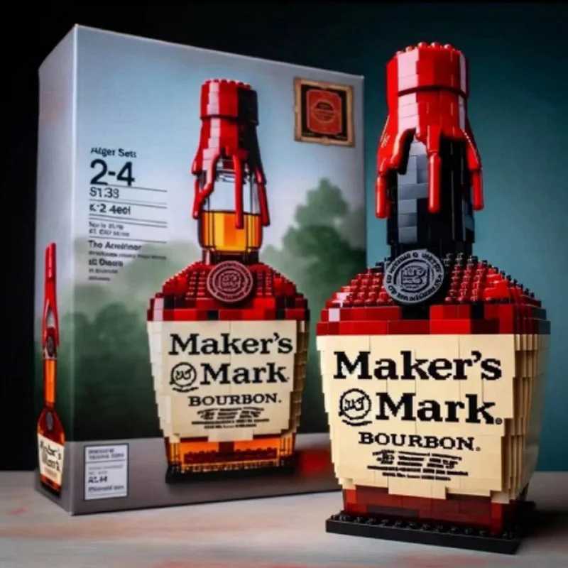 MOC Building Blocks Whiskey Bottle Simulated Grape Wine Bottle Assembly Building Blocks Creative Building Blocks Decoration Home DecorationXJ250326