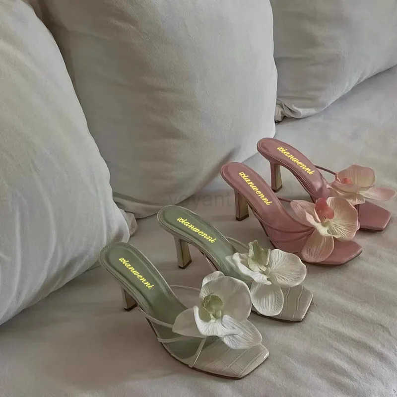 Spring and Autumn New Luxury Wens High H Sandals Elegant Sle Flower Toe High H Slippers Casual Summer Wens Shoes Z250326