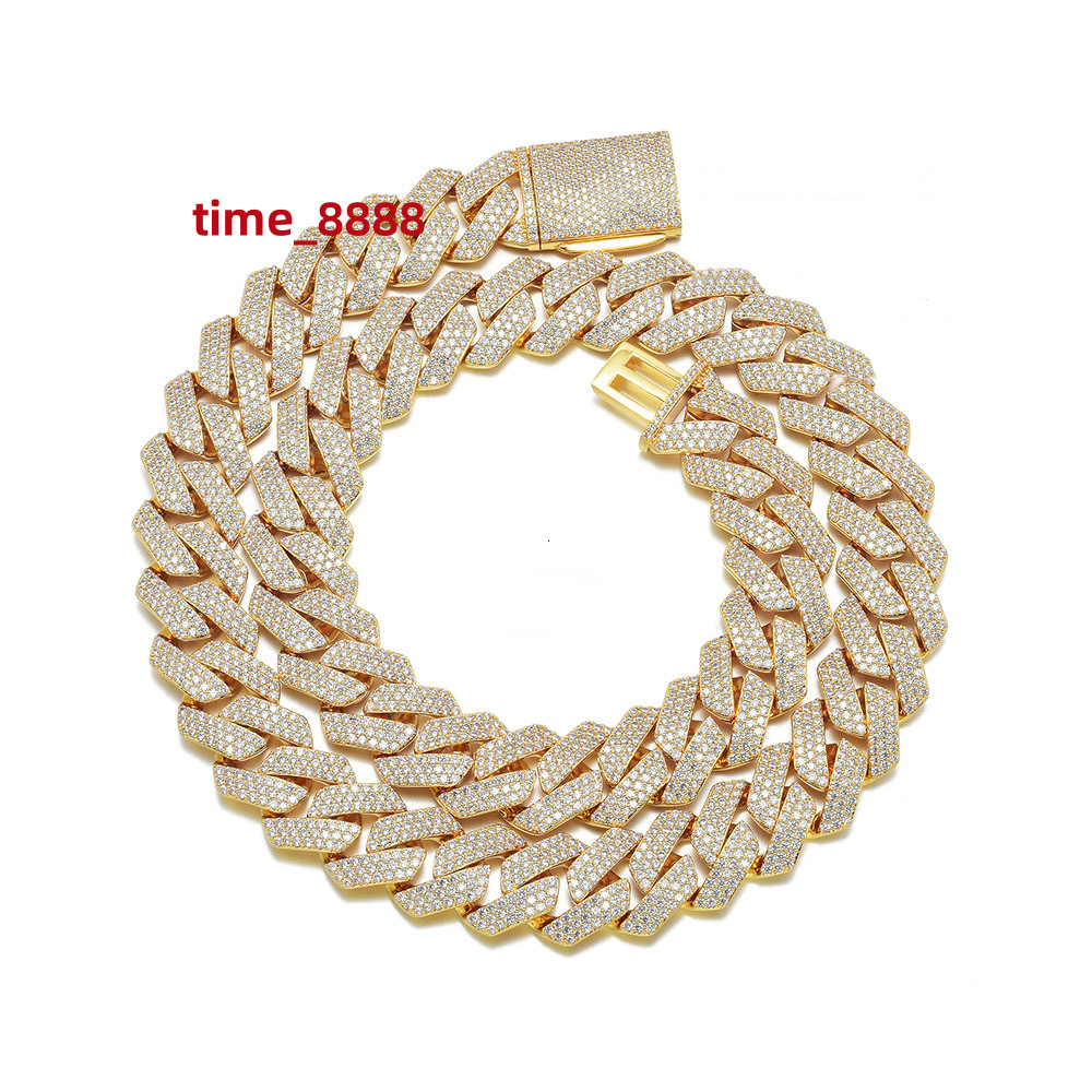 Wholesale Mens 925 Silver Cuban Link Chain Necklace VVS Diamond Hip Hop Style 6MM-14MM Moissanite Sizes Vary