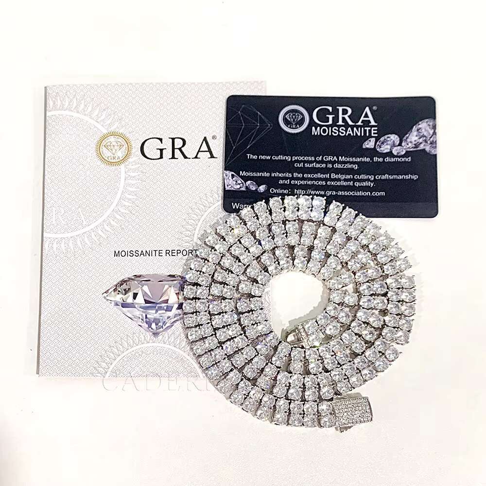 Trendy 3mm Double Rows D VVS Iced Out Moissanite Diamond 925 Sterling Silver Tennis Chain Necklace Bracelets Jewelry Men Woman