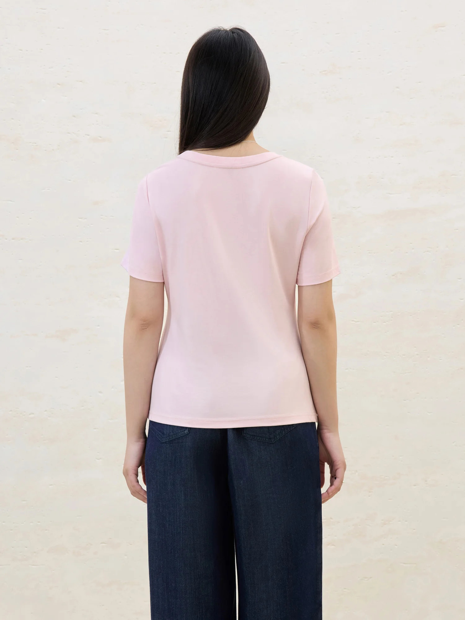 DUSHU Minimalist Cool Elastic T-shirt Summer Marketing Fashion Short Sleeve Versatile Tops for Women 25DS82086 250321