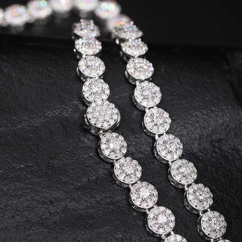 High Quality Round Cuban Link Necklace Men Moissanite Silver 925 Chains Necklaces Hip Hop Jewelry