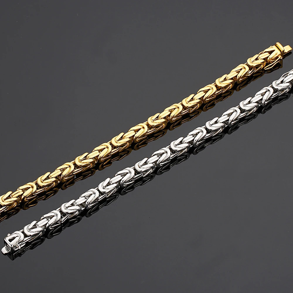 Hiphop Chain Bracelets For Men Never Fade Gold Color Stainless Steel Bracelet Manly Wrist 8.66 Classic Mens Jewellery Wholesale 250318