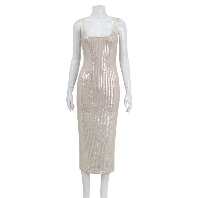 Dongdumaoyi Sexy Vrouwen Kleding Nieuwe Kralen Pailletten Slim Fit Sling Jurk Hoogwaardige Hot Meisje Hippe Rok Voor Vrouwen A