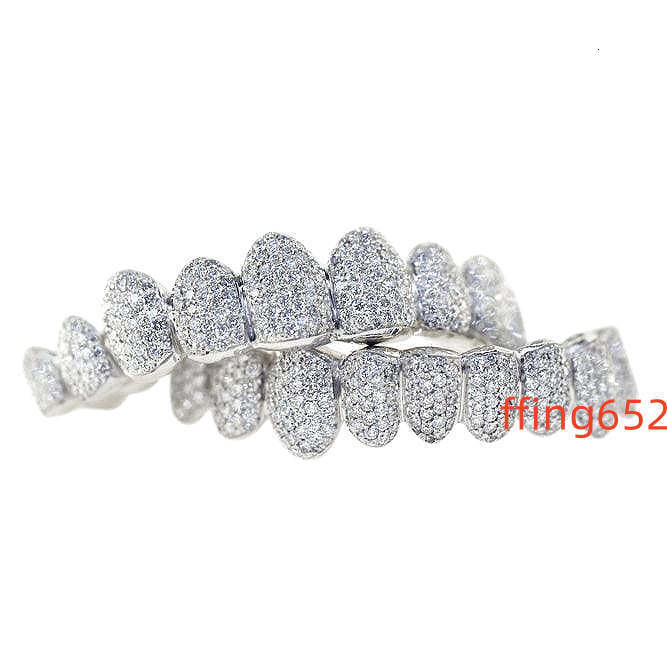 Sturdy Fine Jewelry 14K White Gold Moissanite Diamond Studded Dental Tooth Grillz for Sale at Affordable Prices