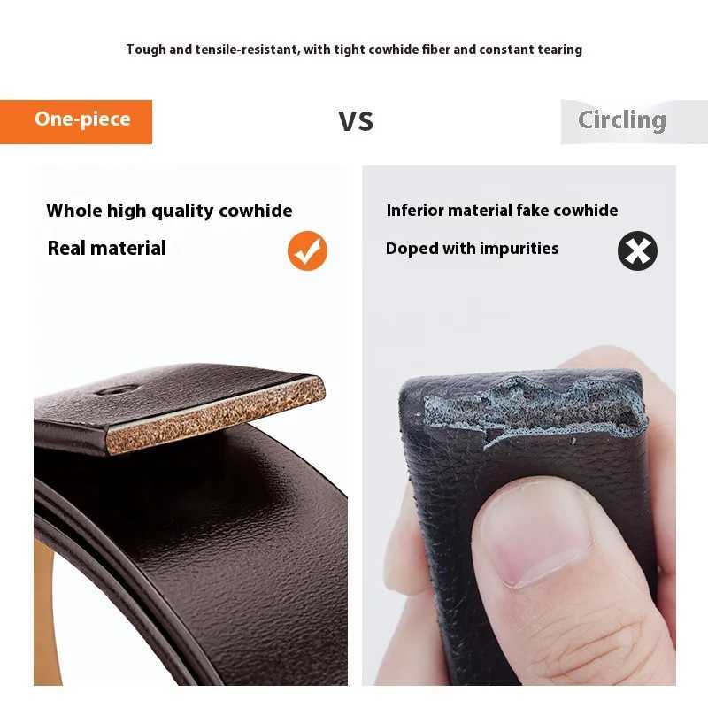 OYYifAN Mens Genuine Leather Strap - High quality denim leather clip buckle strap with alloy buckle premium mens denim strap W250326