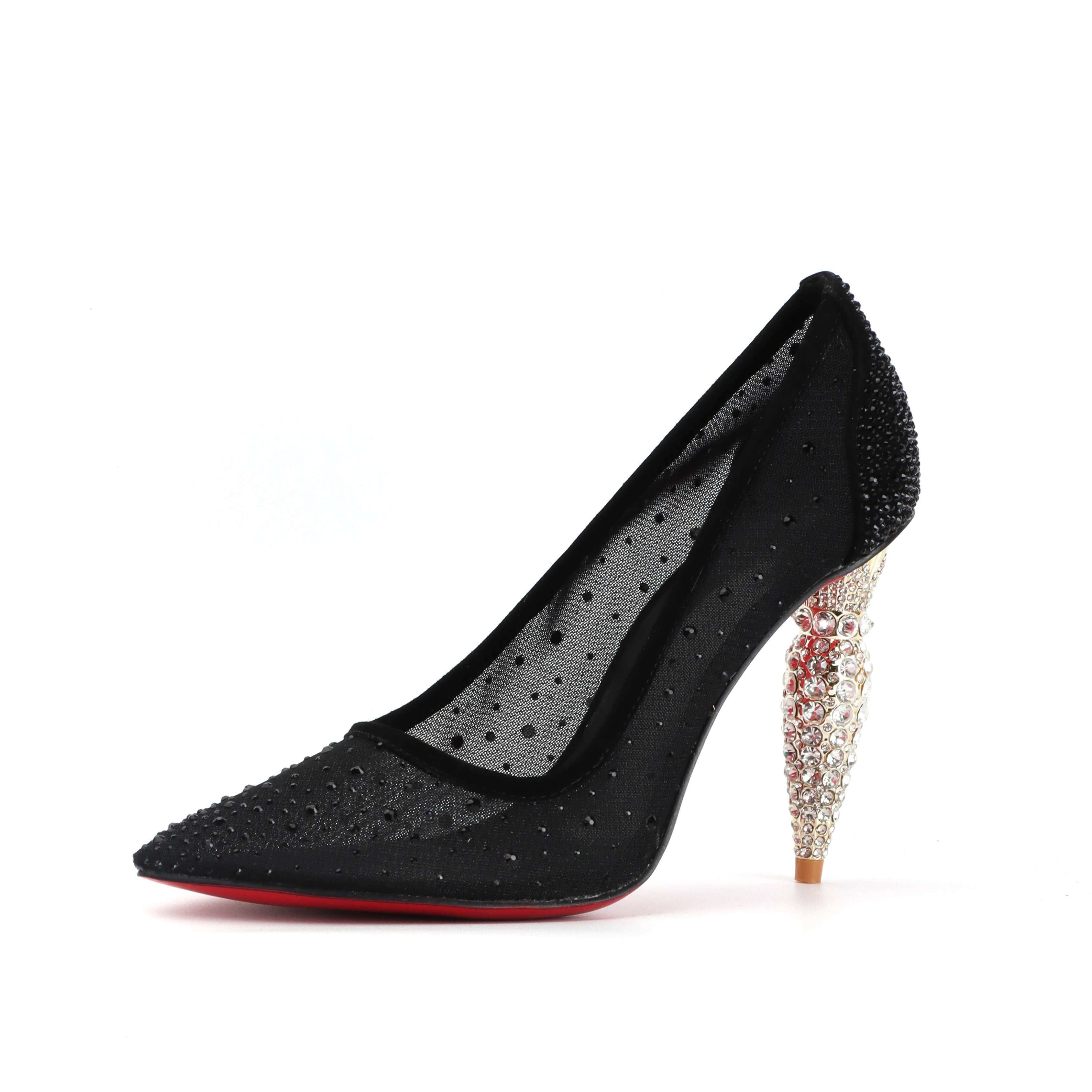 Designer Lipstick for Women Stiletto Pumps Pointed Toe Heels Wedding Party Dress Shoes Black Bride Brand High Quality