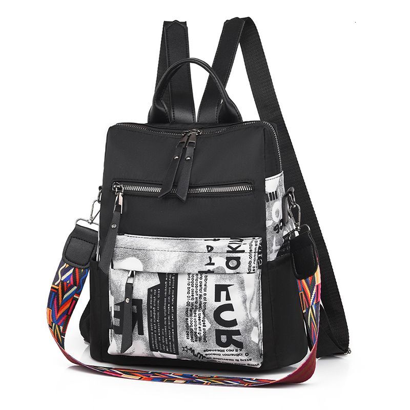 Bags Autumn And Winter New Personalized Printed Ladies Oxford Cloth Outdoor Light Casual Backpack Women's Bag
