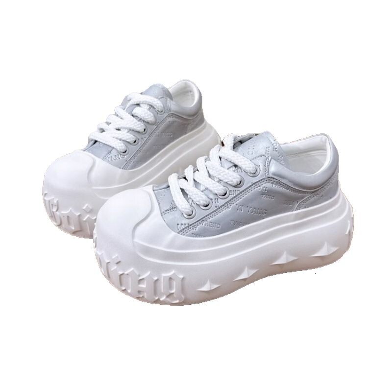 Designer Shoes New Soft Thick Sole White Women's Casual Board Multifunctional Fashion Letter Printed Small Height Increasing Bread Shoes White Sh