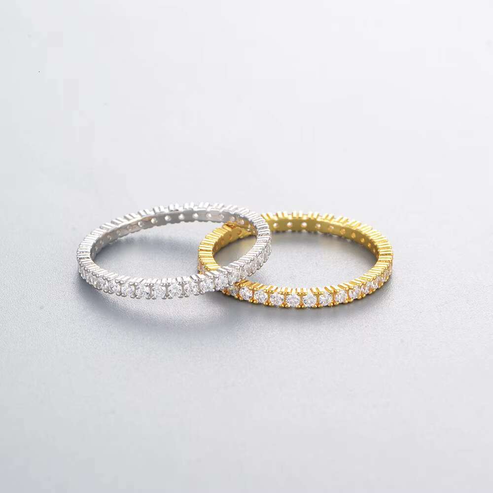 LiCai 14K Gold Plated Solid 925 Sterling Silver CZ Simulated Diamond Stackable Ring Eternity Bands for Women Size 5-8