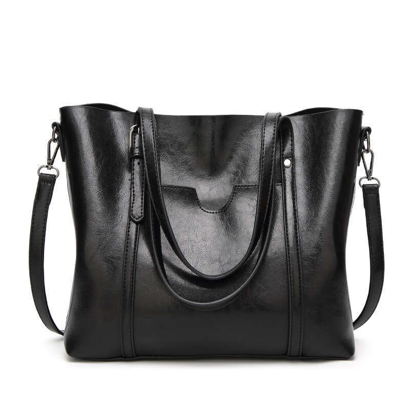 2023 New Fashion Soft Leather Casual Women's Handbag Single Shoulder Crossbody Capacity Bucket Large Bag
