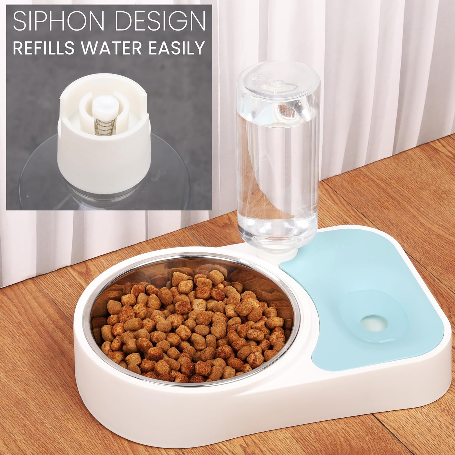 Automatic Water Dispenser Feeding - 500ml 17oz capacity - Plastic Gravity Pet Food Dispenser - Water Food Bowl Cat Small Big Dog