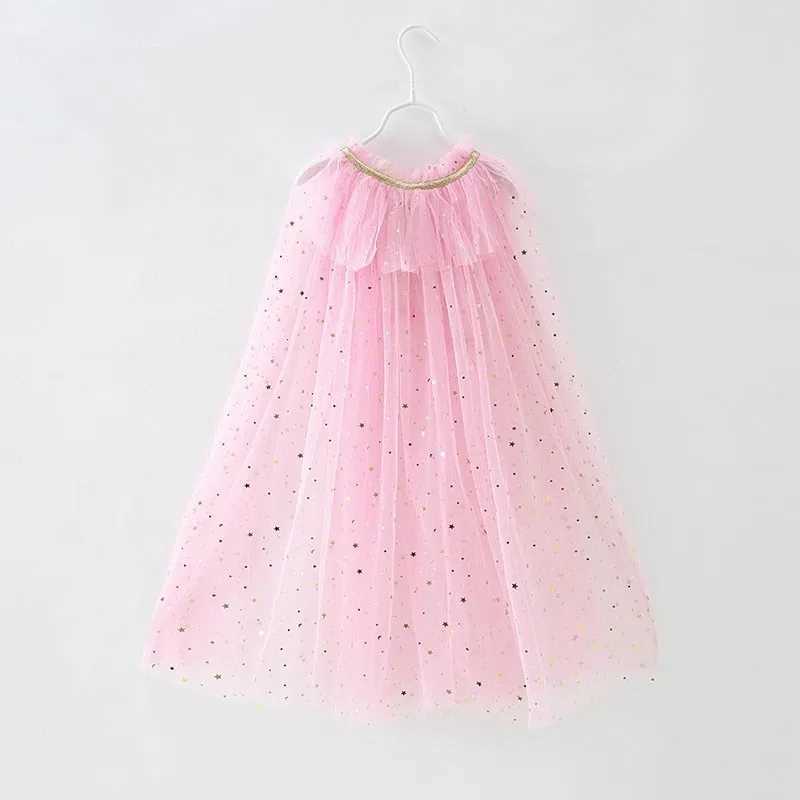 Girl Costume Children Elegant Dress Cape Kids Christmas Halloween For Supply Girl Tulle Cloak Elsa Rapunzel Cosplay Accessory W250326