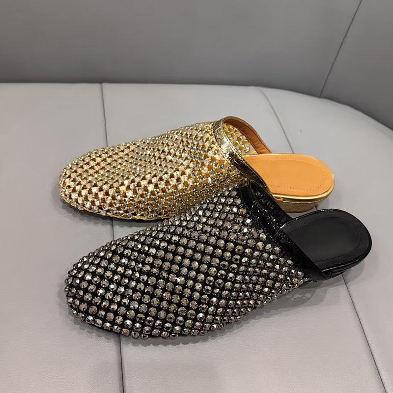 Casual women's trendy design, breathable half slippers, low heel, 23 woven mesh, new summer, fisherman no need