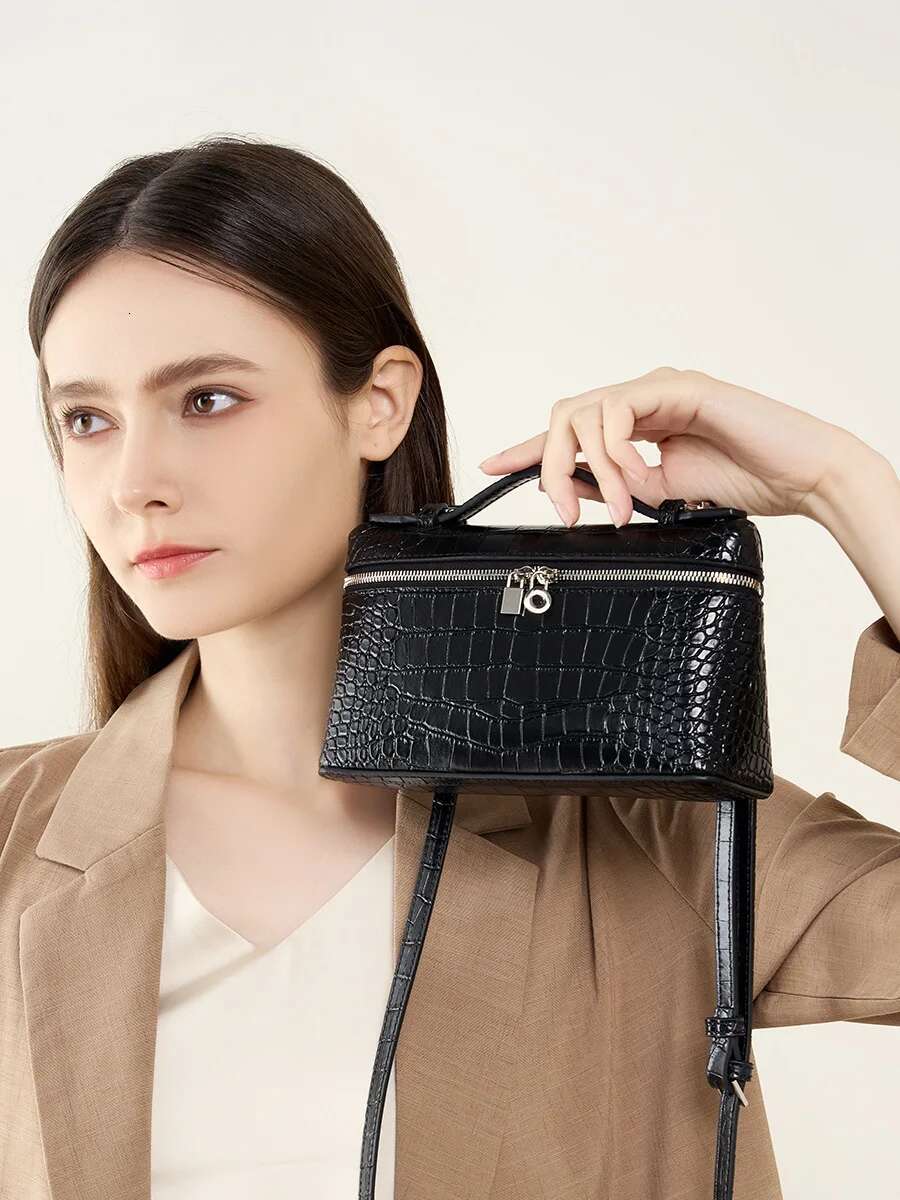 New Cowhide Lunch Box For Women, High-End Portable Kelly 2024 New One-Shoulder Cross-Body Cosmetic Bag