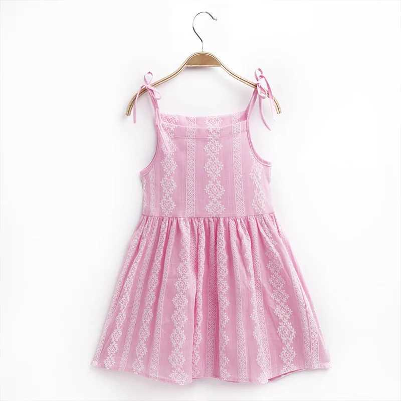1-5 year old baby girl sleeveless printed dress childrens summer princess dress childrens Par ball dress W250326