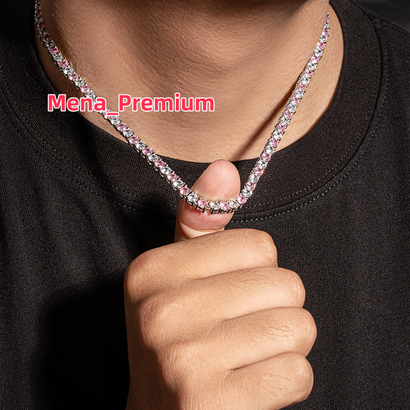 Popular Custom Products Hip Hop Jewelry VVS Moissanite Diamond Tennis Chain 925 Sterling Silver Tennis Necklace Chain for Womens
