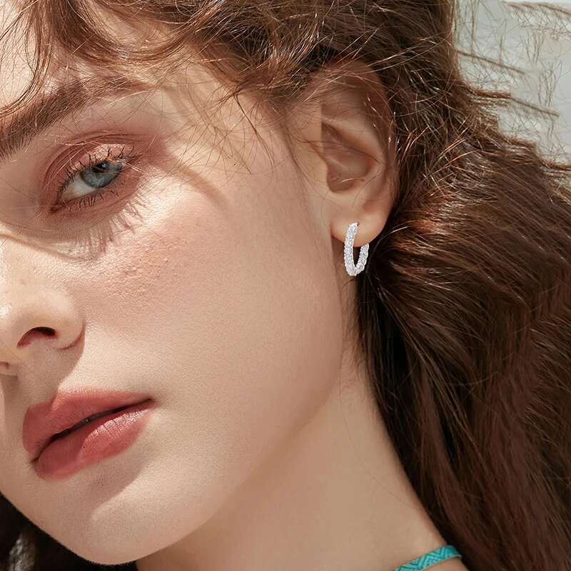 Luxury VVS Lab Grown Diamond Huggie Stud Earrings For Women Men 14K Solid Gold Hoop Earring Jewelry Party Gifts GRM Certified