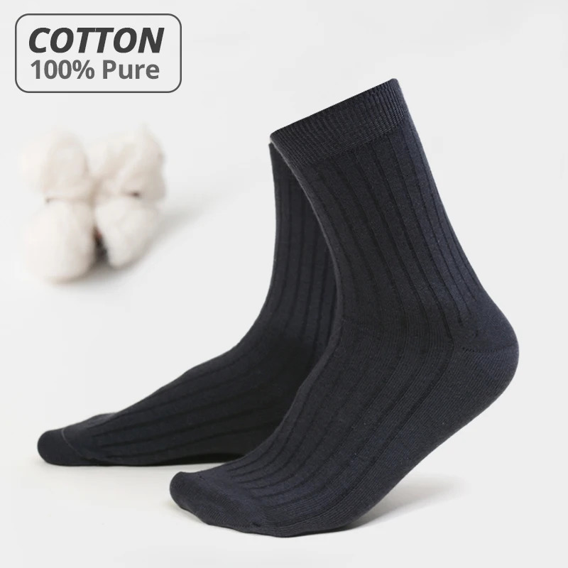 HSS 100% pure cotton mens socks casual business striped deodorant breathable mens winter travel socks 5 pairs/batch 250321