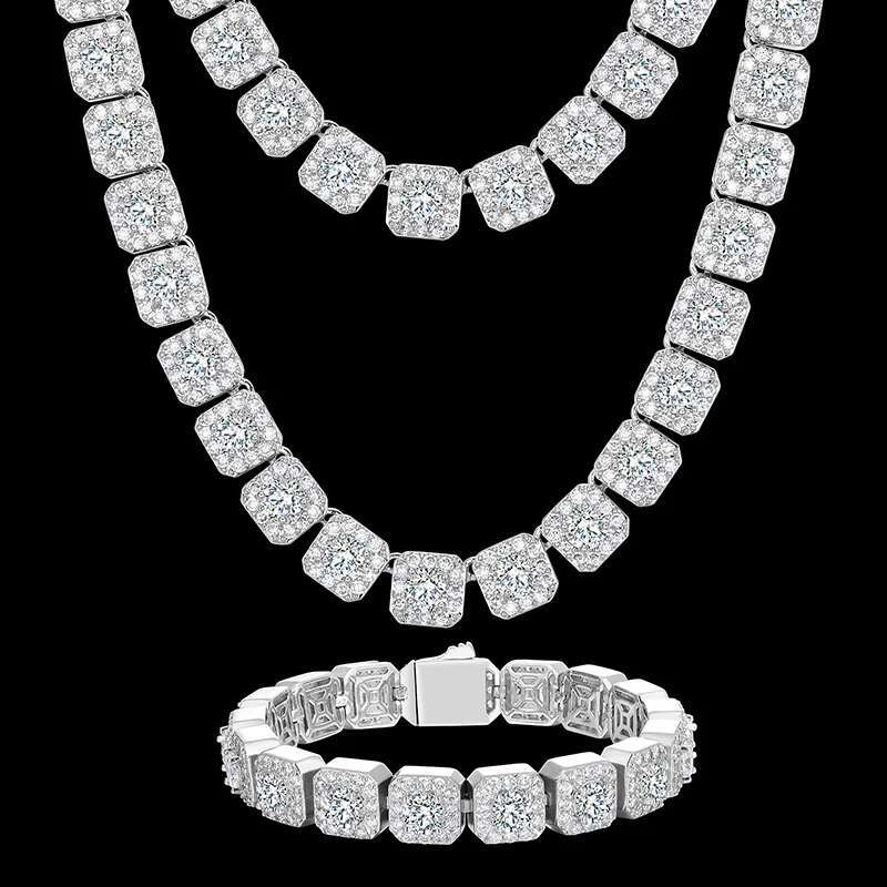 5mm-8mm vvs1 Color D Moissanite Necklace Chain Luxury For Men/Women Hip Hop Jewelry Sterling Silver 925 Bracelet For Gifts