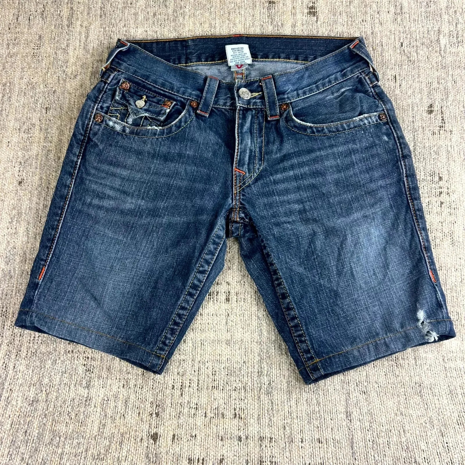 American Retro Trendy Buddha Statue Denim Shorts Y2K Baggy Pocket Embroidery Jeans Gym Short Men Women Hip Hop Blue Shorts 250325