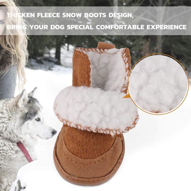 Dog Apparel 4pcs Pet Shoes Waterproof Winter Boots Socks Anti-slip Puppy Cat Rain Snow Booties Footwear For Small Dogs Chihuahua