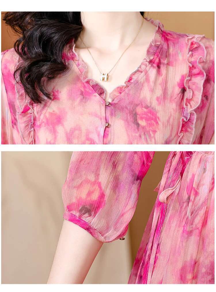 Real Mulberry Silk Dress Summer 2024 New French Gentle and Aging Reducing Foreign Style Fragmented wer Skirt