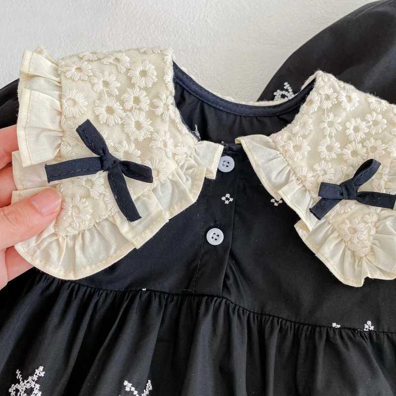 Sisters Clothing Autumn Spring Childrens Princess Dress Baby Girls Bodysuit Long Sleeve Cotton Embroidered Childrens Clothing W250326