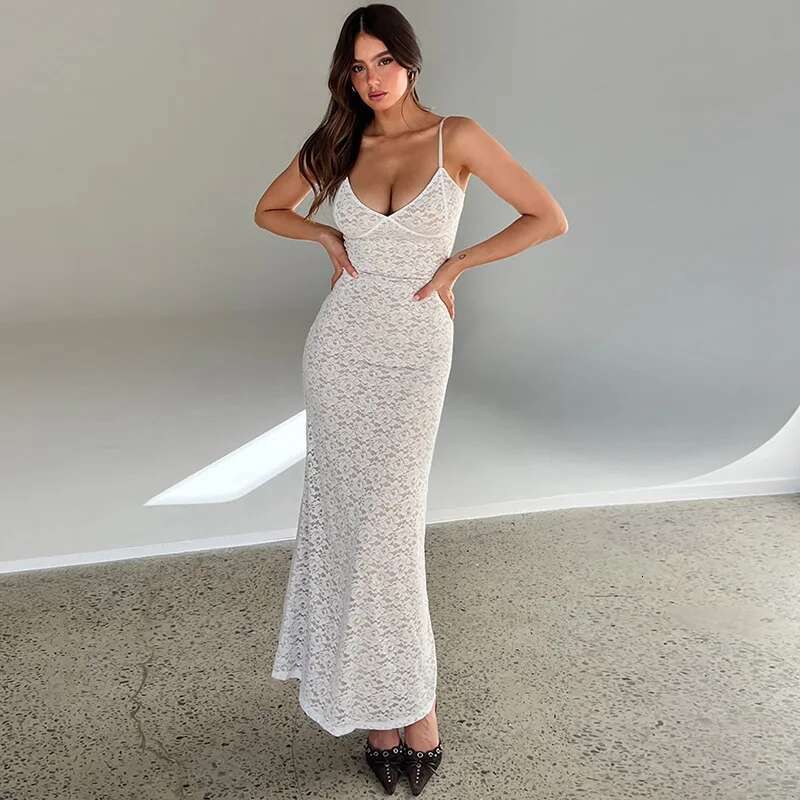 Dongdumaoyi Franse Stijl Elegante Sexy Holle Ontwerp Lange Jurk Backless Lage Hals Taille Cincerende Riem C