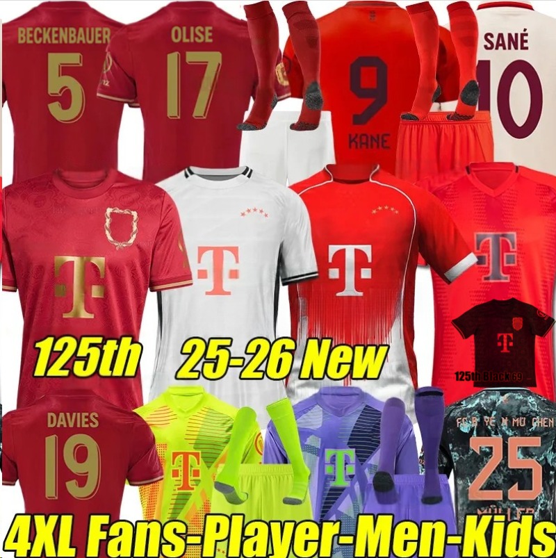 4XL 24/2025/26 KANE 125 anniversary soccer jerseys 125th BECKENBAUER SANE OLISE GORETZKA MULLER COMAN GNABRY MUSIALA KIMMICH men kids kit socks football shirts