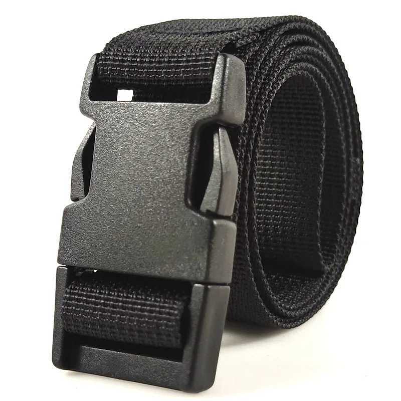 Plastic buckle nylon strap mens outdoor military training canvas strap 100/110/120cm available in black W250326