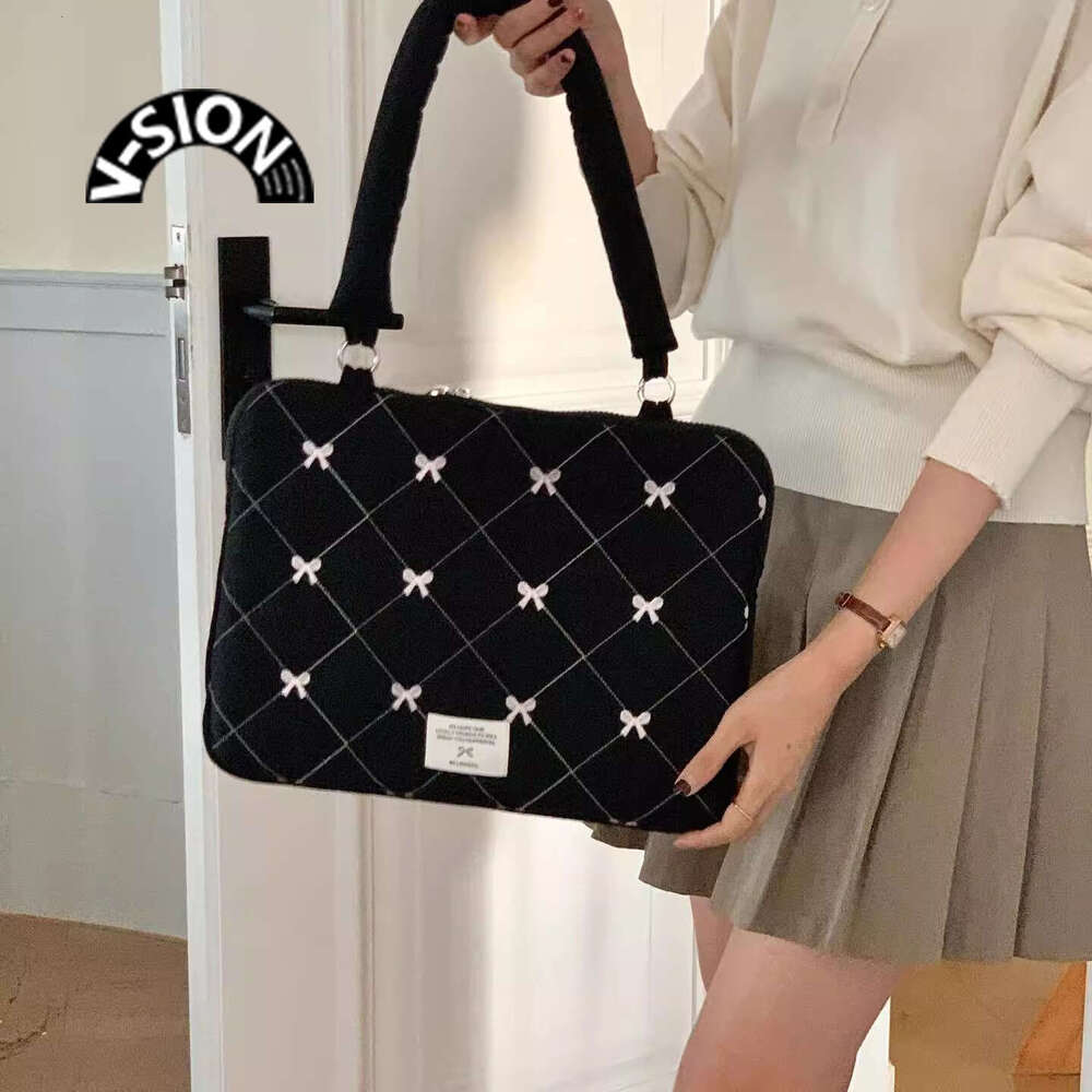 Laptop bag for women, WeChat Sweet Bow laptop companion, 14 inch protection, 15.6-inch flip cover, lightweight laptop bag, inner bag