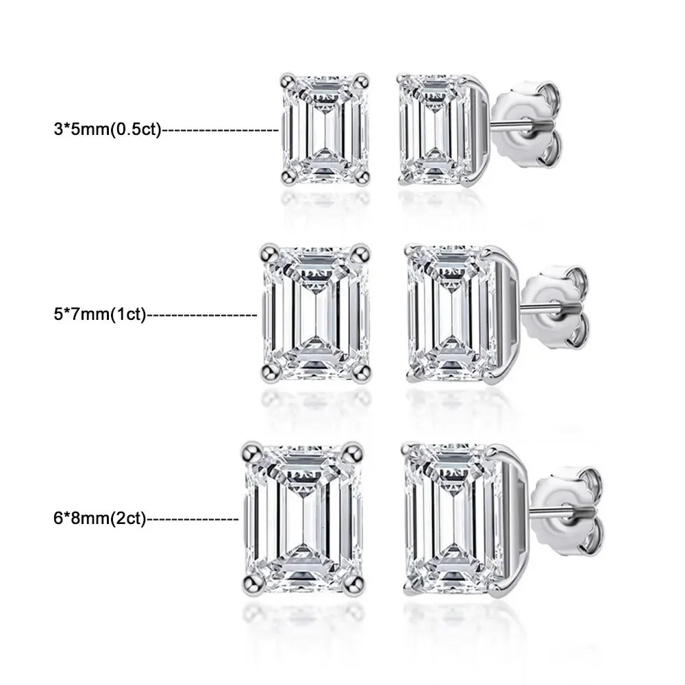 Emerald Cut Earrings for Women 0.5 - 2ct D Color Lab Grow Diamond with GRA s925 Sterling Silver Trendy Stud Earring 250318