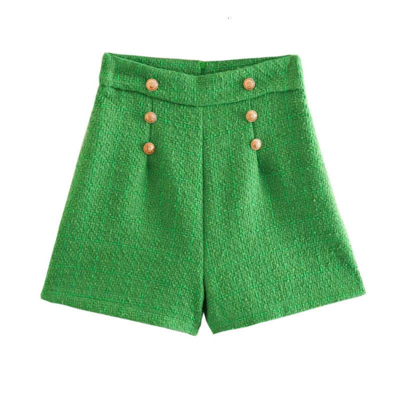 Summer new womens style strapless texture short vest+high waisted double breasted shorts set 210724