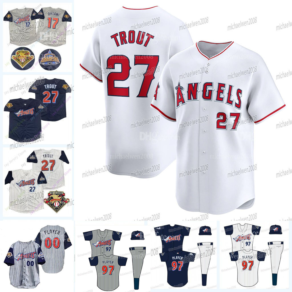 27 Mike Trout Angel Trowback Jersey Taylor Ward Jorge Soler