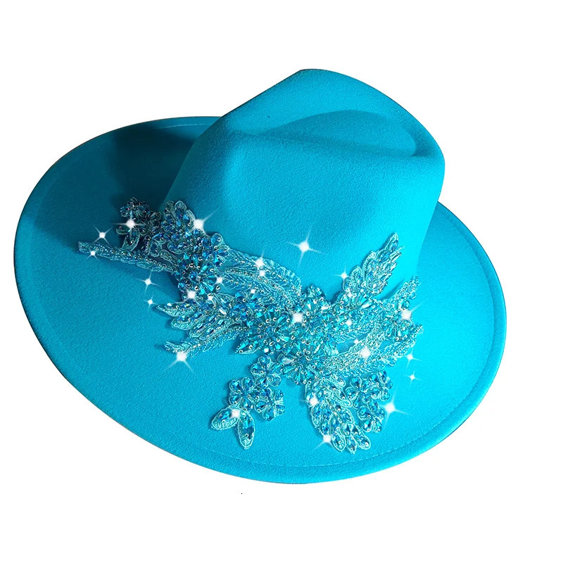 Rhinestone Hat Fedora Hat 3D Rhinestone Womens Jazz Hat Support DIY Fedora Hat Product Release Sombrero Hat 250325