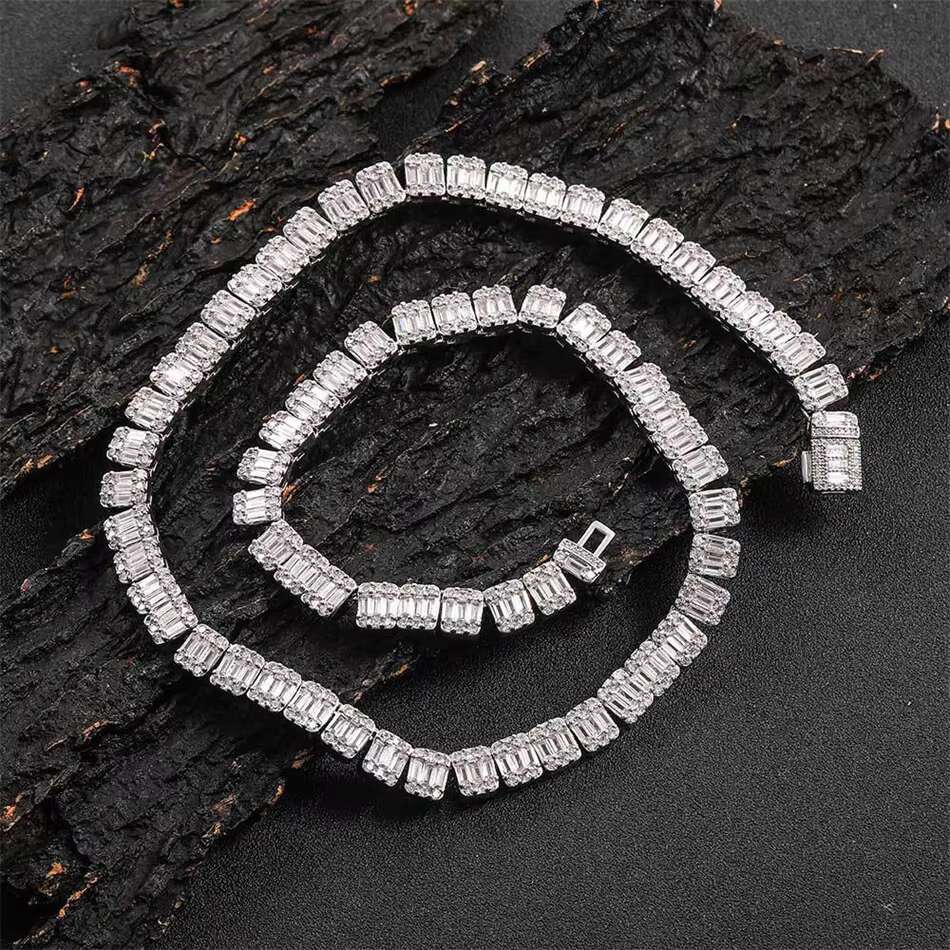 Moissanite VVS D Hip Hop Jewelry Fashion 925 Sliver Men Women Ice Out Zircon Diamonds Cuban Link Chain Choker Unisex Necklace