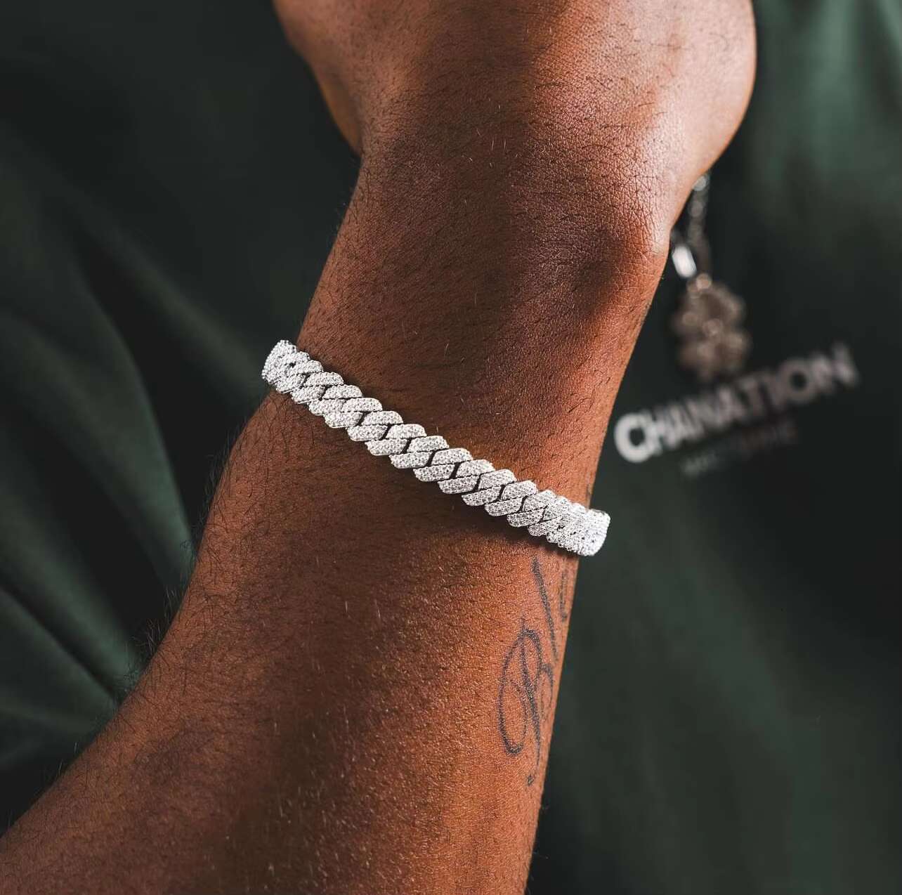 RTS Mossanite Cuban Bracelet Fine Jewelry 2rows 8mm-15mm S925 Silver GRA Moissanite Bracelet VVS Lab Diamond Cuban Bracelet