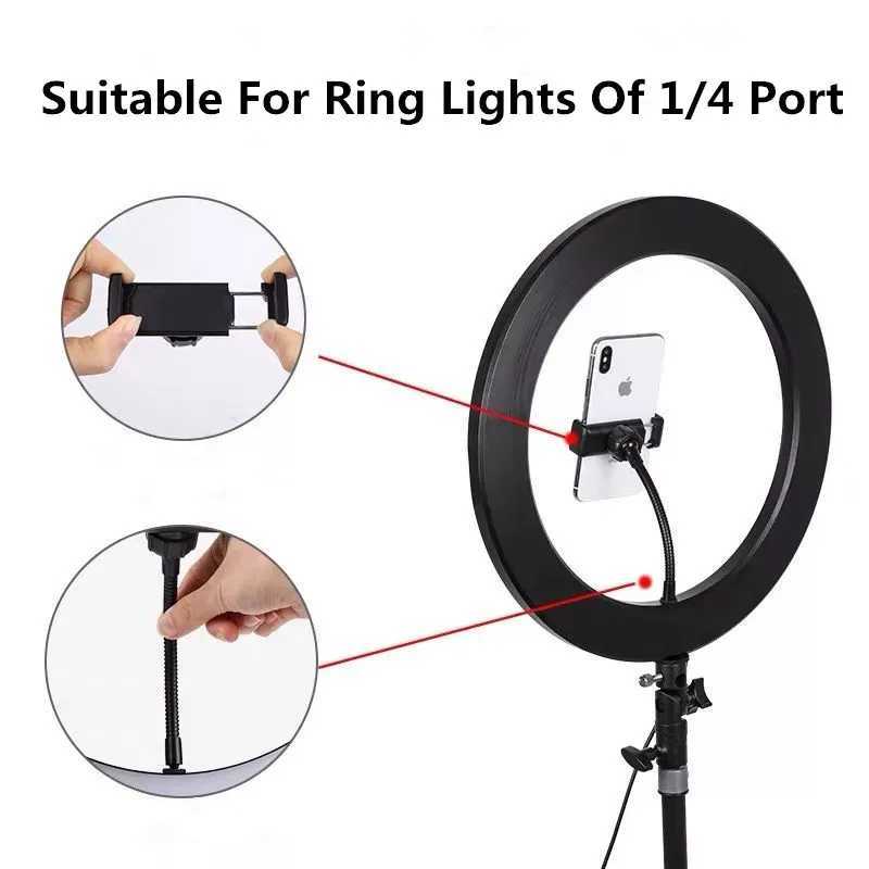 Flexible hose cellular phone clip holder for LED selfie ring light replacement kit 360 degree installation of mobile phone clipXJ250326