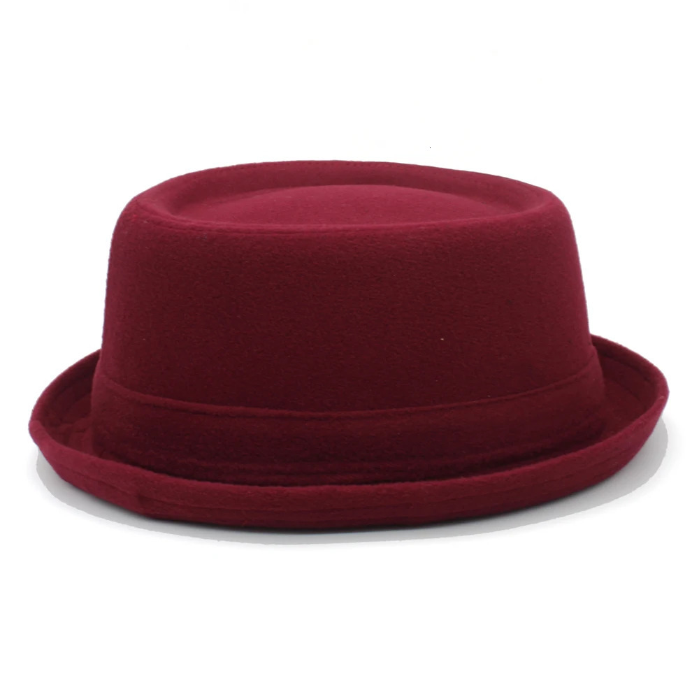 Size 3 Mens Wool Pig Pie Hat Retro Fedora Hat Trilby Sunhat Classic Jazz Party Outdoor Travel Street Style 250325