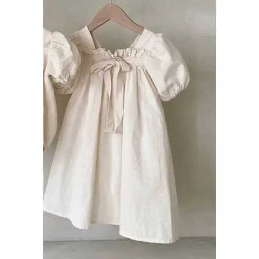 2015 New Korean Summer Dress New Western Bubble Sleeve Sweet Flower Square Collar Suit W250326