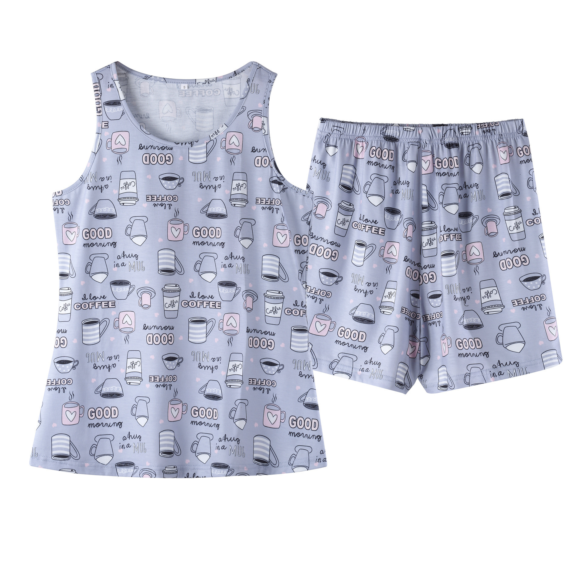 2025 Spring/Summer New Home Clothes Shorts, Vest Set, Sleepwear, Comfortable Women's Wear