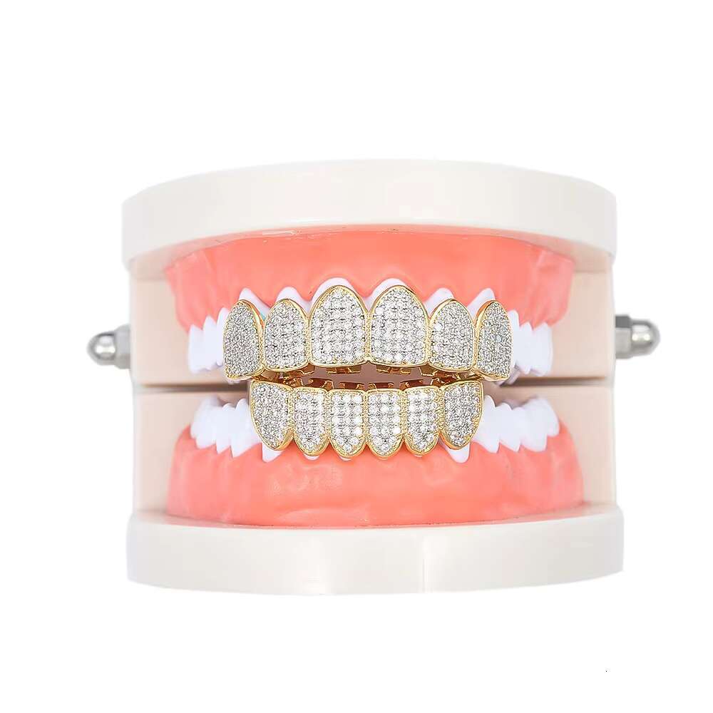 Factory Custom Thin Gap Women Hip Hop 14K Plated Ice Teeth Tooth Men Moissanite Grillz