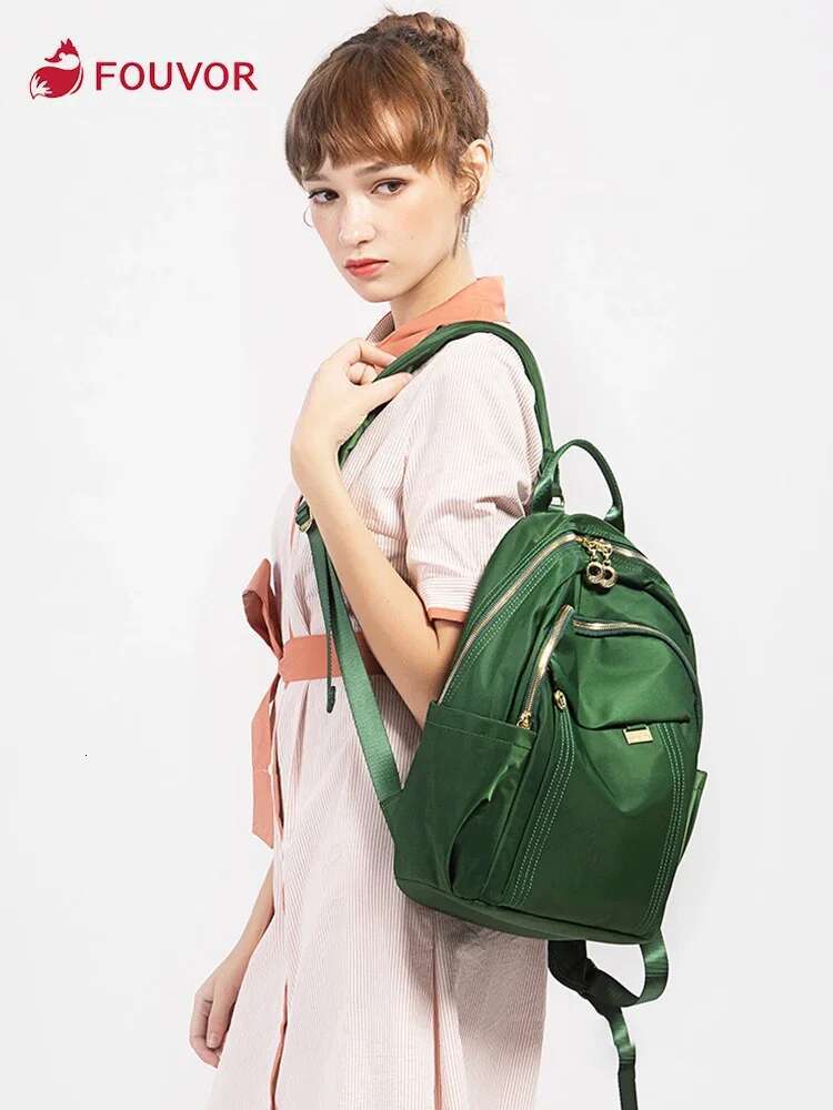 Fouvor Nylon Waterproof Backpack For Women Design Fashion Casual Large Capacity Light Backpacks Travel School Bag 6013-10