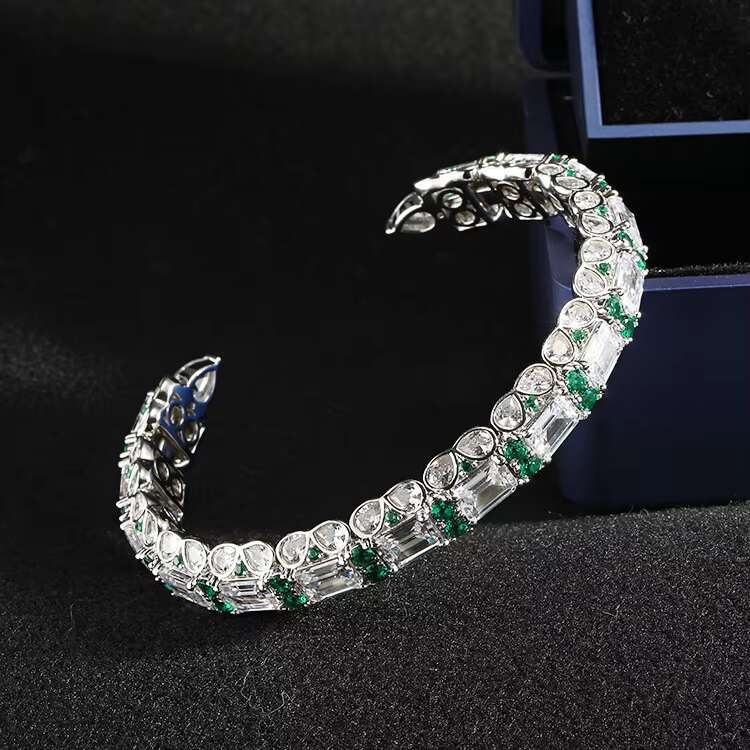 S pure sier zircon zirconia tennis women's open long stick bracelet