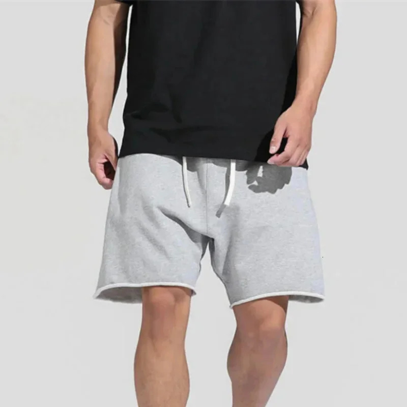 Zipper Pocket Fitness Shorts for Mens Summer Trend Cotton Loose Casual Running Basketball 250326